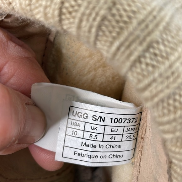 UGG Skyfall Chestnut Sweater Suede/Knit Cuff Tall Wedge Boots - Picture 14 of 14